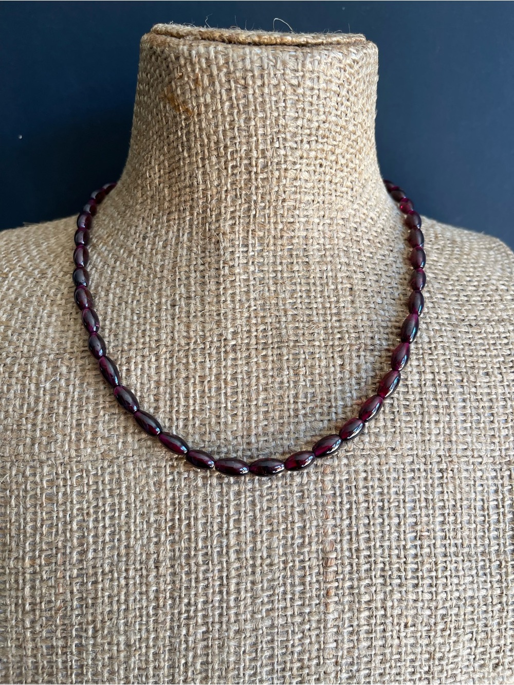 New genuine Garnet Bead Necklace - Deep Red Women’s Jewelry